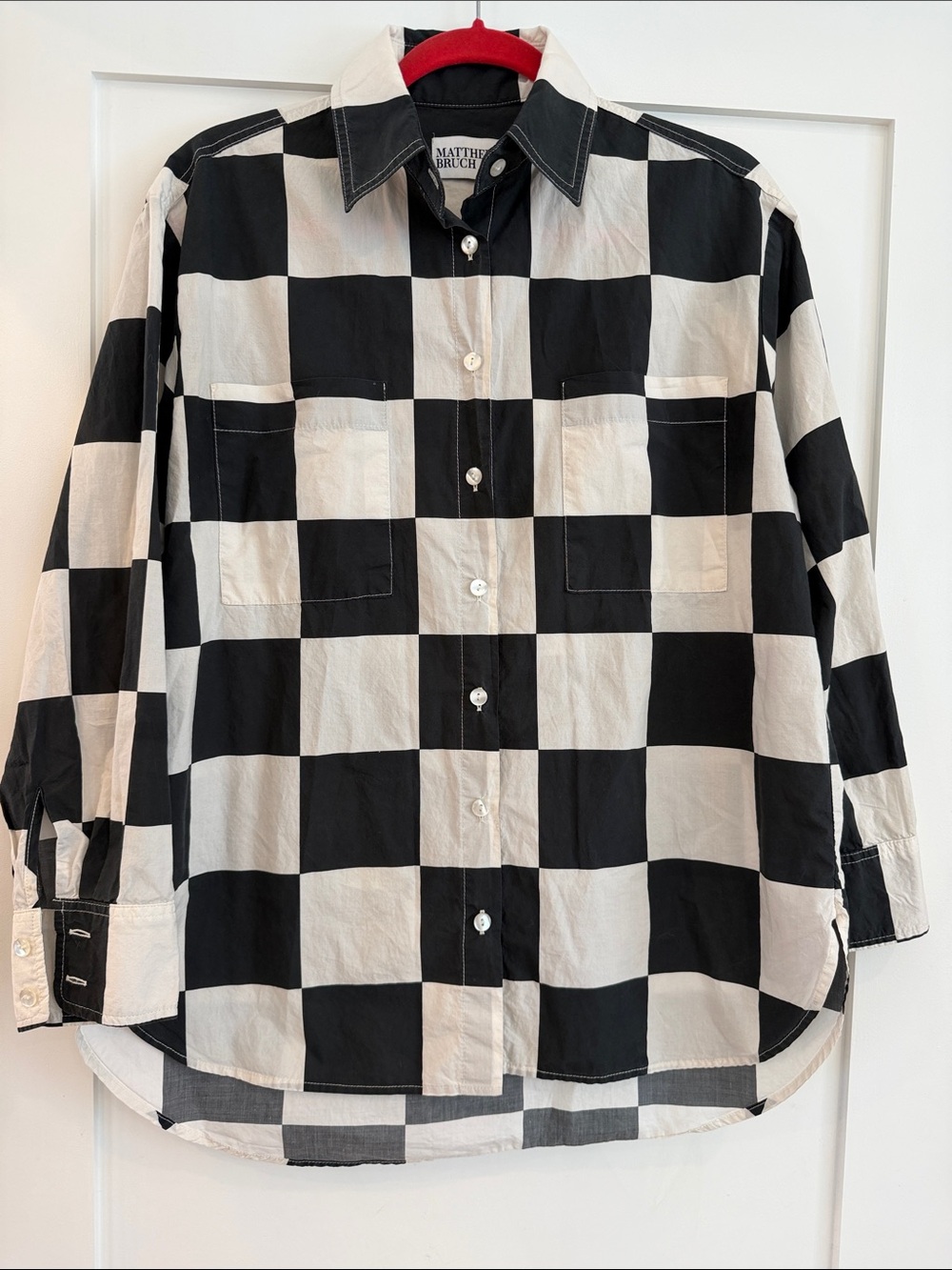 Matthew Bruch Black & White Check Button-Down Shirt